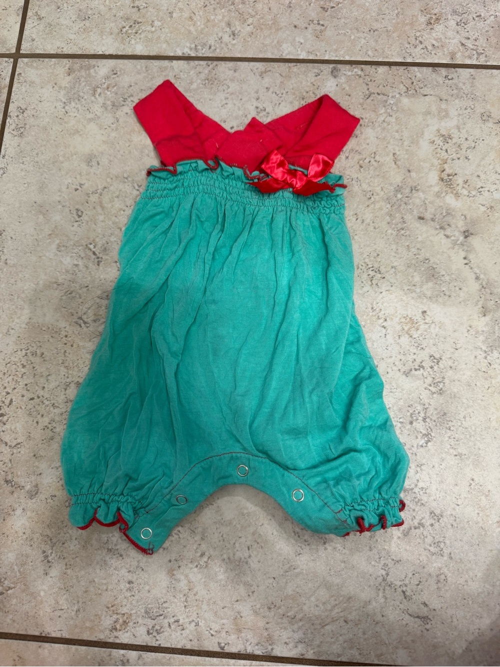 Kickee Pants‎ Teal and Red Baby Romper